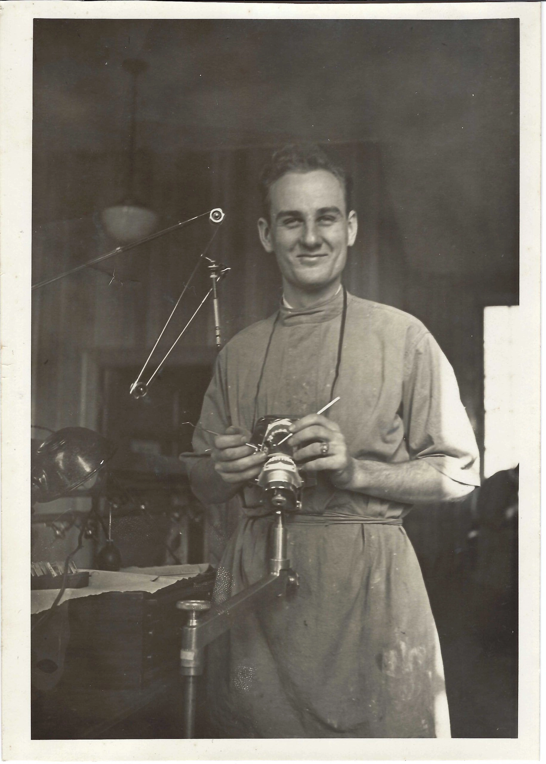 Dr. Ernie Schneider in his early dental practice